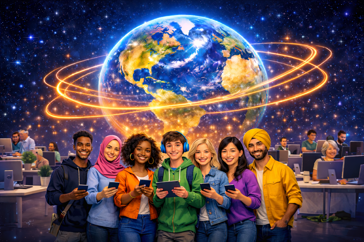 Global chat illustration